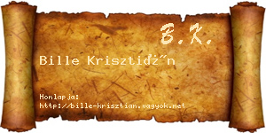Bille Krisztián névjegykártya